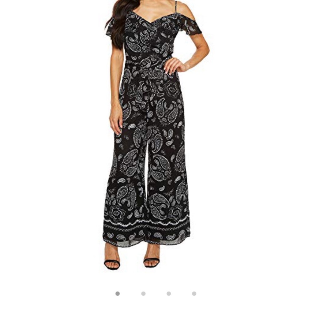NWT Tahari by ASL Black/White paisley jumpsuit